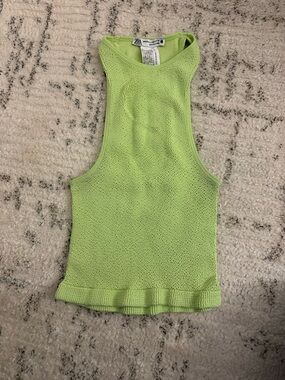 Zara Neon Lime Knit Racerback Tank